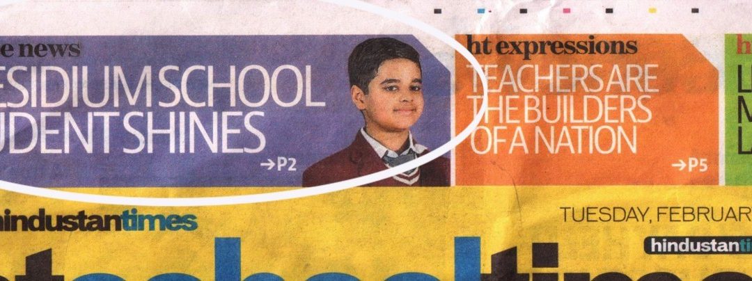 11 Years old Manikya and his Novel covered by Hindustan Times Newspaper