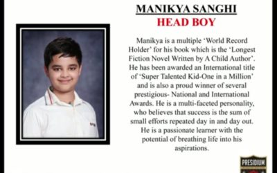 Manikya re-elected as the ‘Head Boy’ of his School’s Junior Student Council in Grade 8