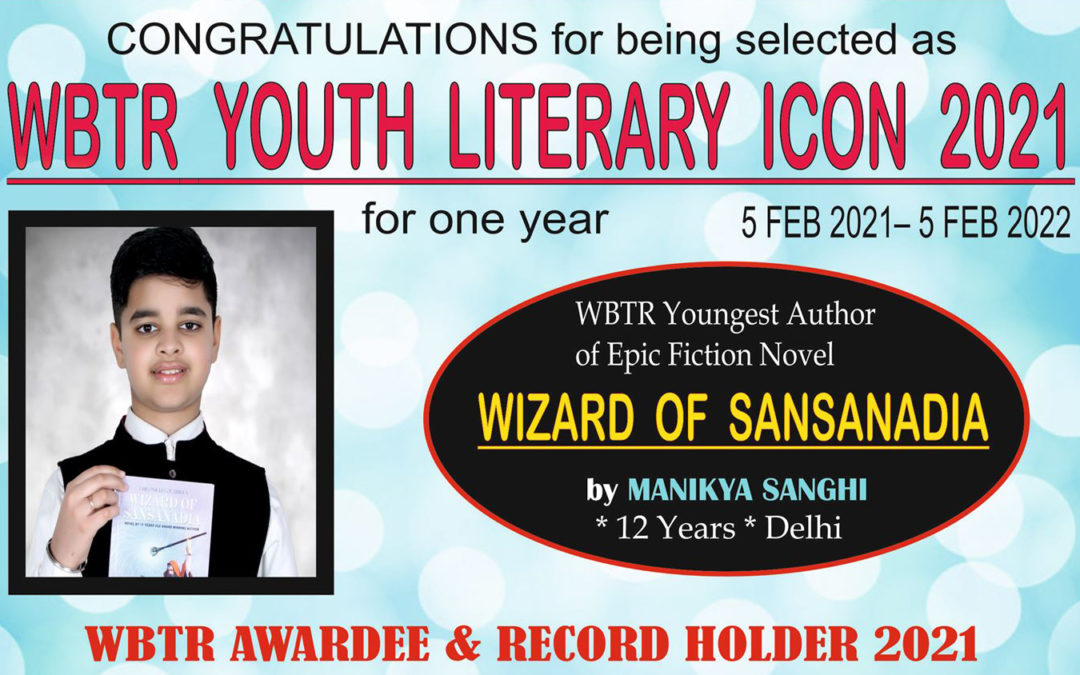 Manikya selected as WBTR Youth Literary Icon 2021