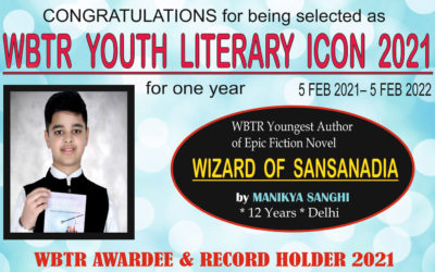 Manikya selected as WBTR Youth Literary Icon 2021