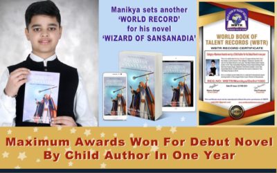 World Record: Maximum Awards won for Debut Novel by Child Author in One Year