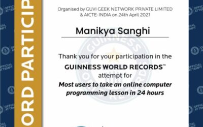 Manikya Receives Guinness World Record Certificate in Coding Group Event
