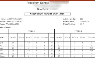MANIKYA SCORES A1 GRADE IN ALL SUBJECTS AND TOTAL OF 96.7% MARKS IN CLASS 7