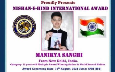 Manikya receives Nishan-E-Hind International Award on the ocassion of Independence Day