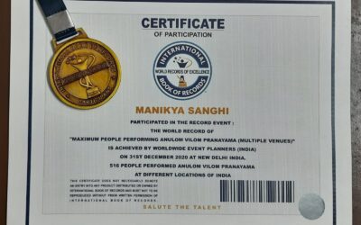World Group Record for Pranayam from International Book of Records