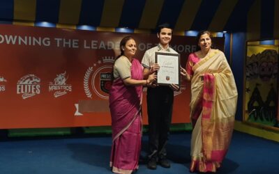 Manikya receives Overall Excellence Award for Grade 8 from his School